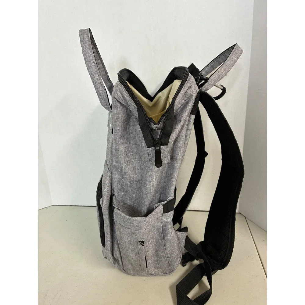 Raydem Diaper‎ Backpack Grey Multi-Pocket Travel Bag with Stroller Clips
